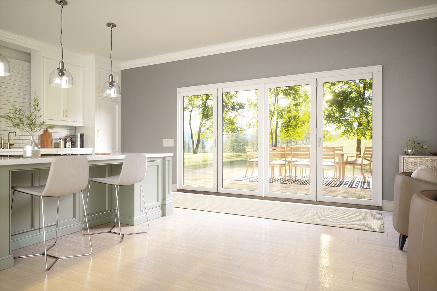 Marvin Windows and Doors - Bi-Fold Patio Door - Interior Kitchen